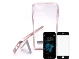 Kit Capa e Película de VidroTemperado iPhone 5, 5s, SE Spigen Crystal Hybrid Rosa