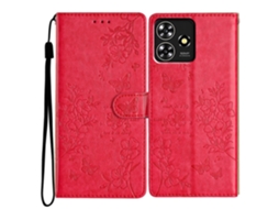 Capa De Couro Para Celular Com Borboletas E Flores