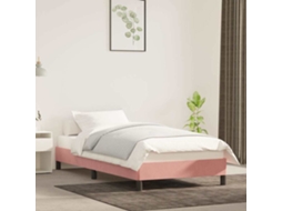 Vidaxl Estrutura De Cama 90x190 Cm Veludo Rosa