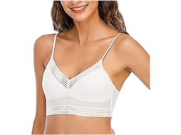 2026-sujetador Invisible De Espalda Baja Sin Aros, Push Up Con Encaje Ligero Y Ajustable Para Mujer L Blanco
