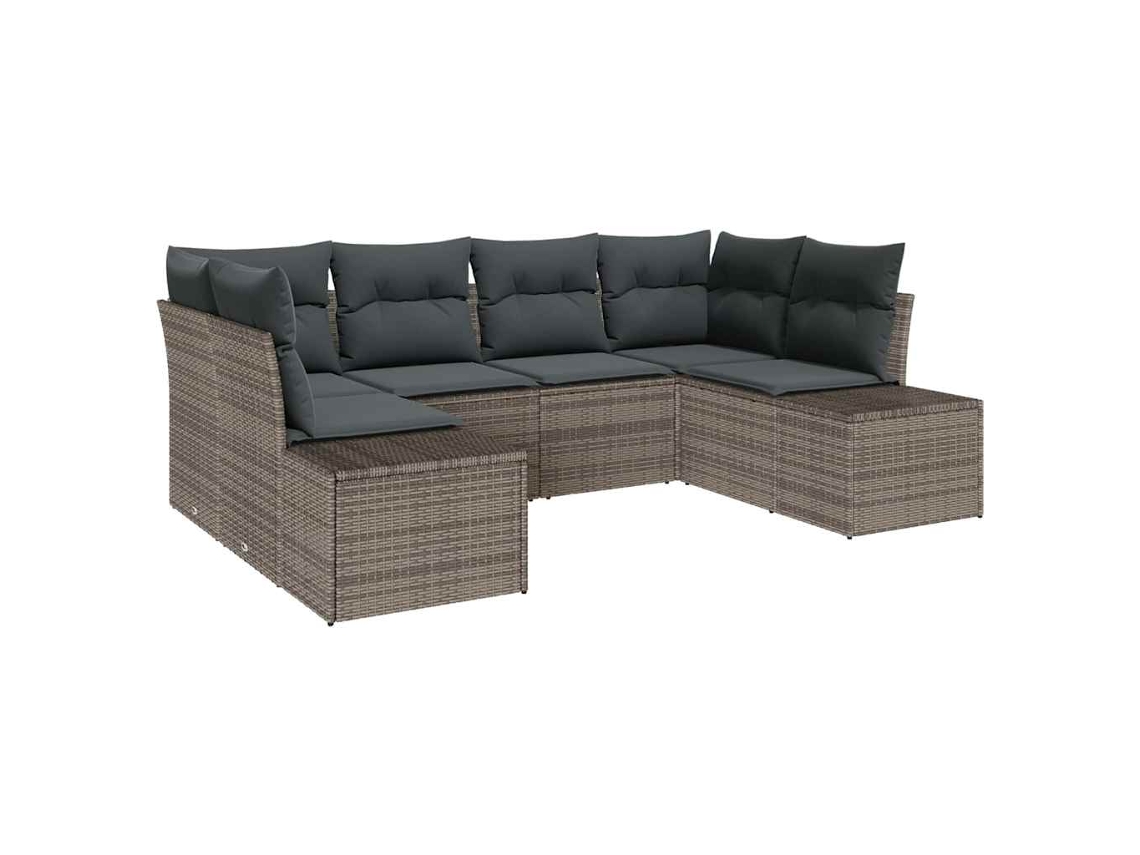 Maison Exclusive - Conjunto De Sofá De Jardim 6 Pcs Cinzeto Rattan Sintético