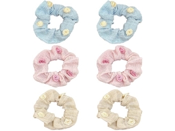 Escolha Sólida - Elástico De Cabelo 6 Unidades - Scrunchies Suaves - Elástico De Cabelo - Design De Rosas - Duradouro - Ideal Para Mulheres