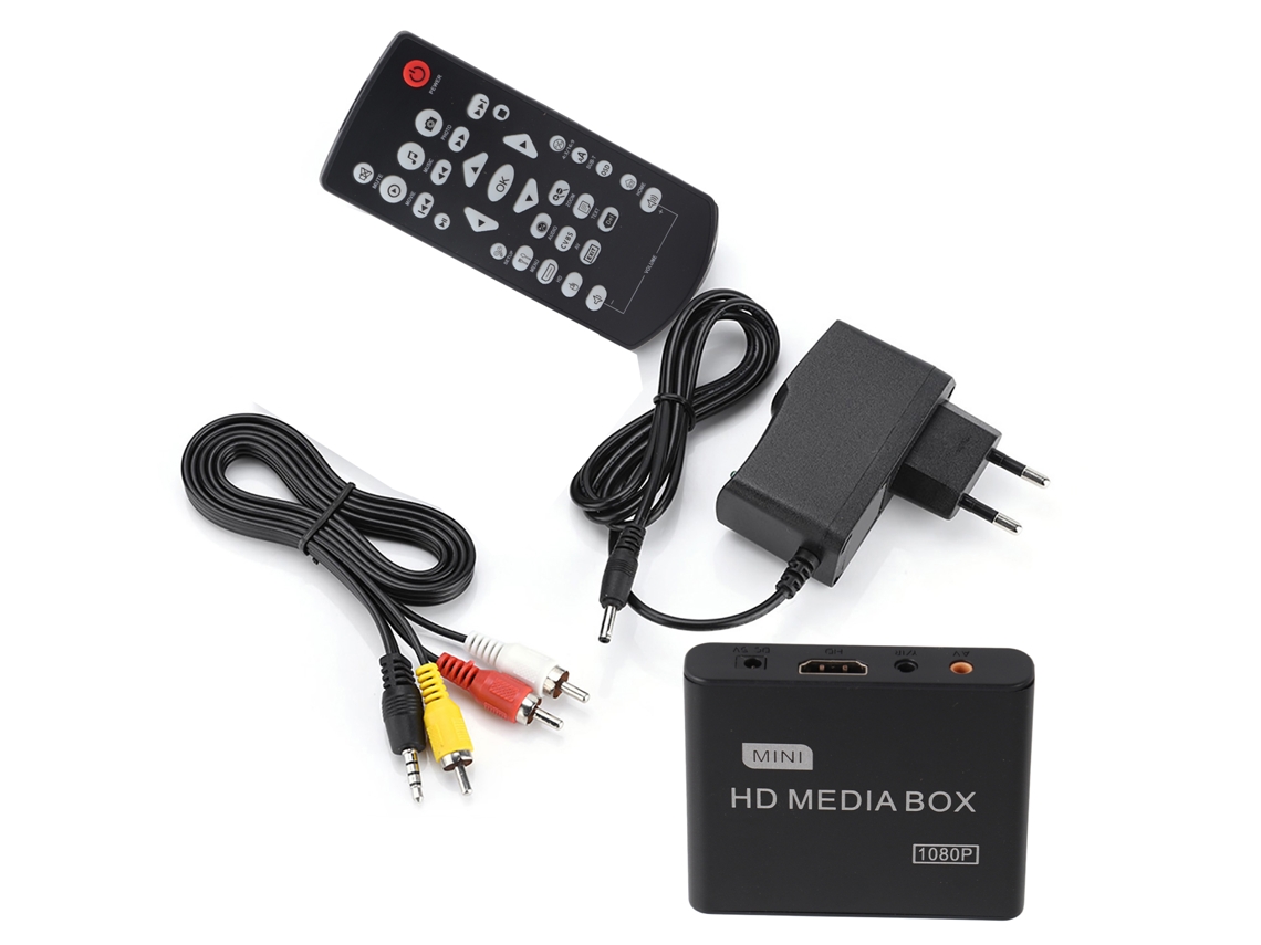 Aetheria reprodutor de Mídia Mini Box Full Hd 1080p Suporta Usb Mmc Rmvb Mp3 Avi Mkv
