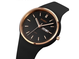Relógio Feminino Skmei 1747 Com Mostrador Simples Em Escala De Barras, Pulseira De Silicone E Mecanismo De Quartzo.