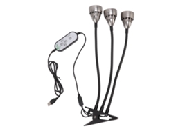 Lâmpada de Crescimento Led para Plantas Interiores com Espectro Completo Clip Usb 3 Cabeças | S/MARCA