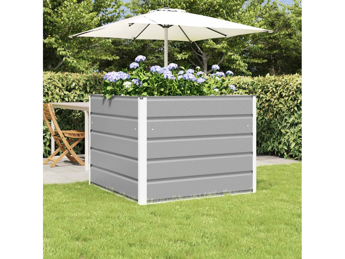 Vidaxl Floreira Cinzento-claro 100 X 100 X 75 Cm Aço