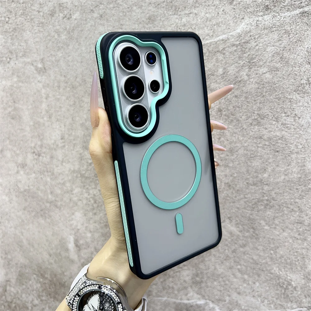 Capa Protetora Magnética Magsafe Para Samsung A16 (verde).