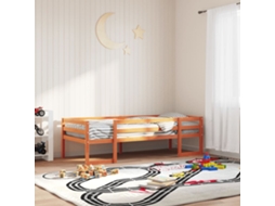 Estrutura De Cama Infantil 90x190 Cm Pinho Maciço Castanho-mel