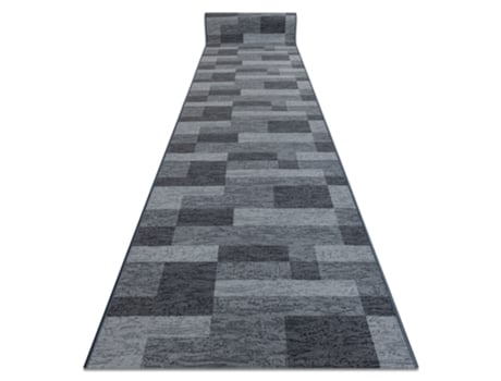 Passadeira Antiderrapante DYWANY LUSZCZOW (120 x 710 cm - Poliamida - Cinzento)