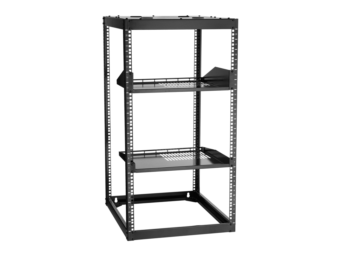 Rack De Rede Aberto De 20u Para Parede Ou Chão, 4 Postes, 585 Mm De Profundidade Vevor