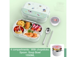 Lancheira Bento À Prova de Vazamentos para Adultos-316 Green Four Shi EVELTEK One size