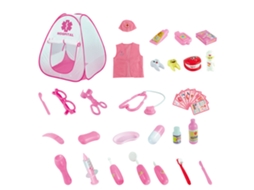 Kit médico para crianças com loja médica, estetoscópio, ferramentas dentárias, jogo de papel, brinquedos interativos para crianças