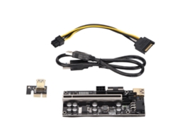 Placa Adaptadora Riser Pcie 16x Extensor Placade Vídeo Riser Com 6 Luzes Led Douradas