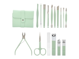 Kit De Manicure E Pedicure Com 16 Peças Em Aço Inox - Ferramentas De Beleza Para Cuidados Faciais, Manuais E Podológicos