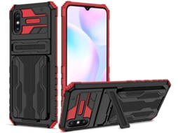 Capa Xiaomi Redmi 9A HFS-HOUSE com Suporte (Vermelho)