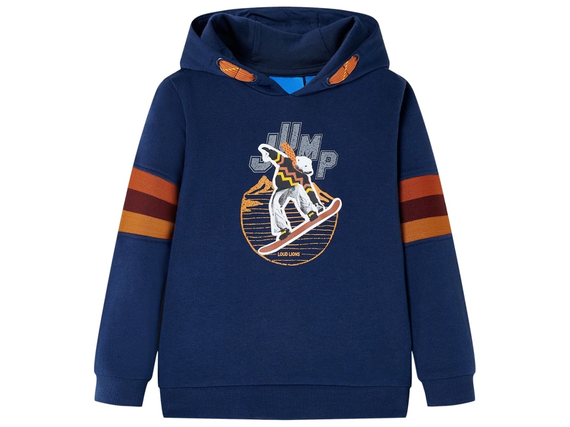 Sweatshirt Infantil Com Capuz Azul-marinho 104