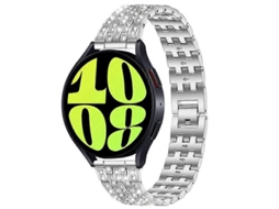 Xdfind Pulseira De Relógio Metálica Com Cinco Contas E Diamantes Completos