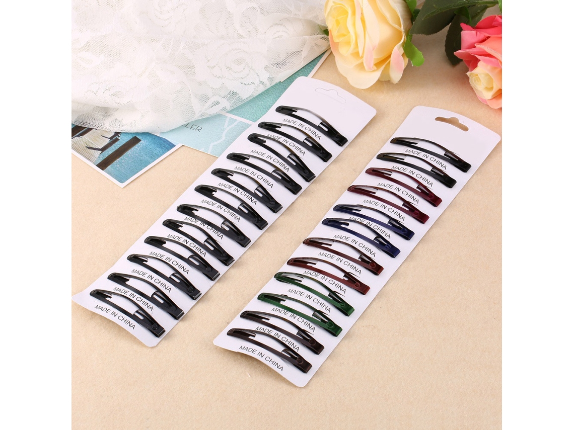 12pcs Grampos De Cabelo Infantil Para Meninas Bebês, Acessórios De Cabelo 2" Seguros De Metal, Para Diário E Viagem