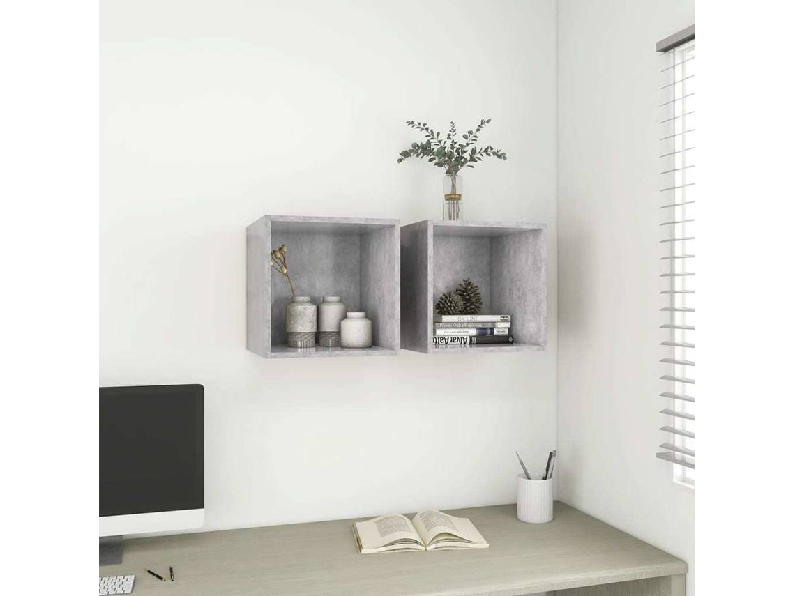 Wall Cabinet, Wall Cabinets Vidaxl Cinzeto Madeira Processada (n/a)