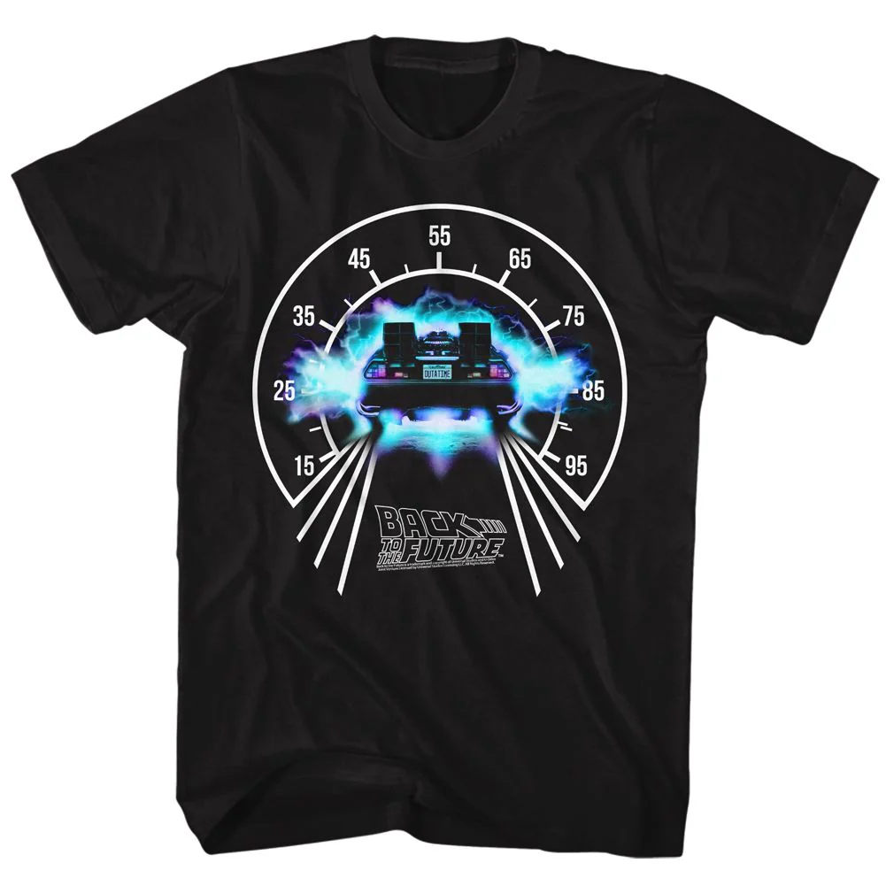 Unisex Adult T-shirt Rockinstone Back To The Future Movie Speedometer Black Sizexxxl