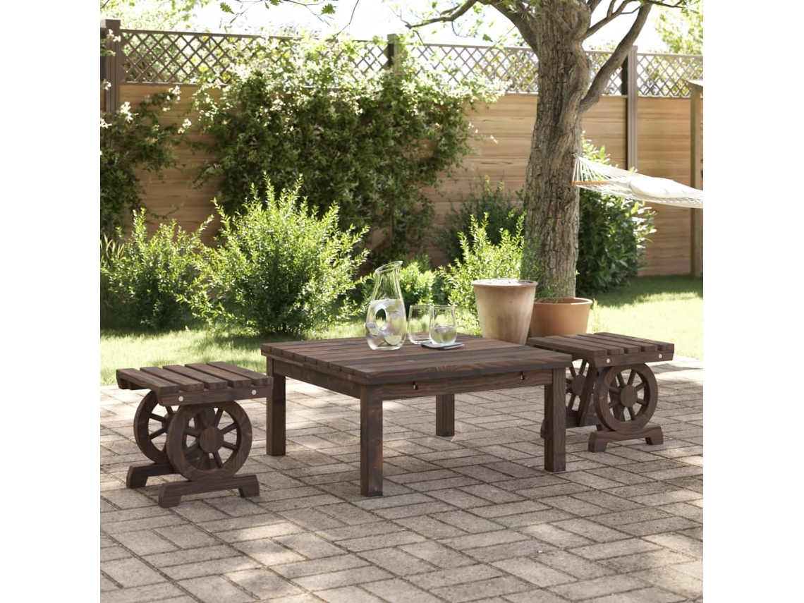 Vidaxl Apoios De Pés Para Jardim 2 Pcs Madeira De Abeto Maciça