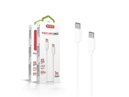 Cabo PD Type-C CU-2107 para Apple iPhone 16 Pro 4 x Velocidade de Carregamento 1M. 3A 60W Power Delivery 3.0 Branco