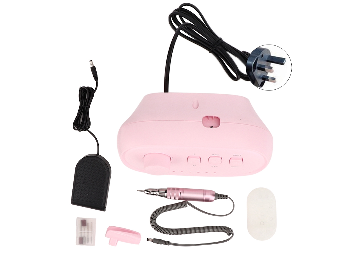Taladro De Uñas Eléctrico Profesional 30000rpm Pulidora De Uñas Máquina De Manicura 220v Plug Uk Rosa