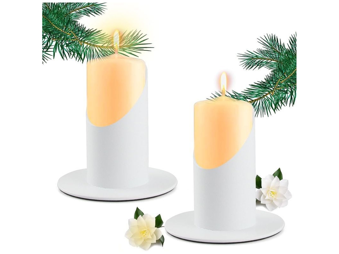 Suporte para Velas de Ferro Preto, 2 peças