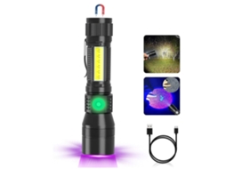 Lanterna Led de Luz Negra 3 em 1 Base Magnética/Luz Lateral/Zoomable Luz de Flash de Bolso Brilhante para Detecção De CHRONUS