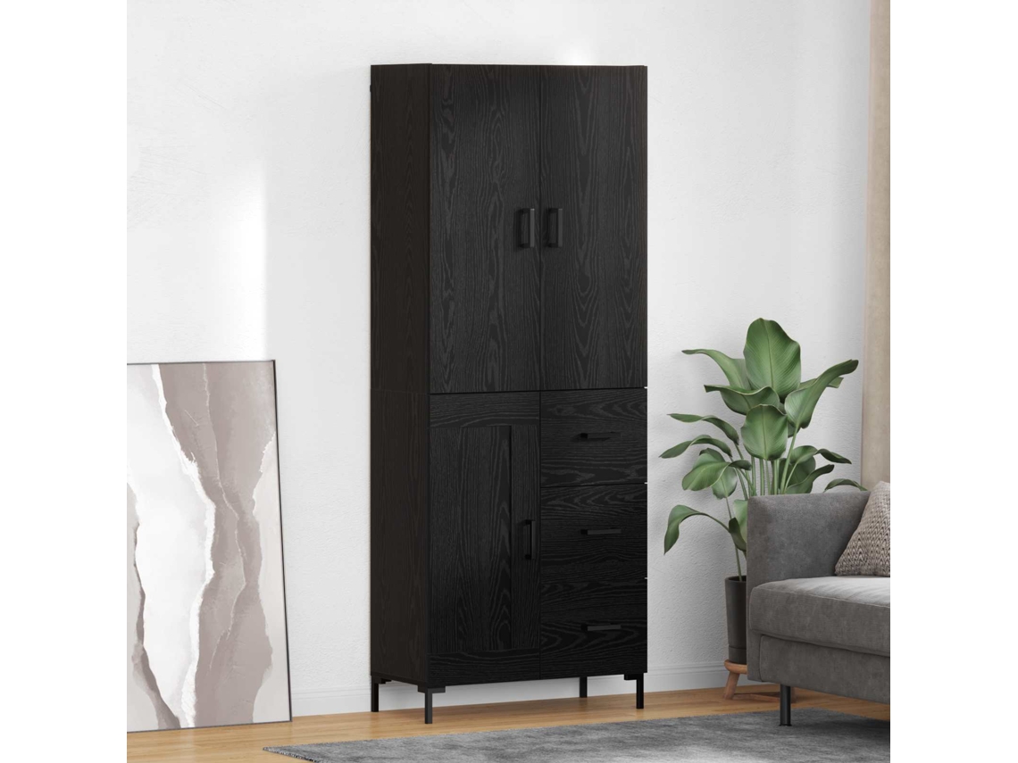 Vidaxl Buffê Carvalho Preto 69,5 X 34 X 180 Cm Derivados De Madeira