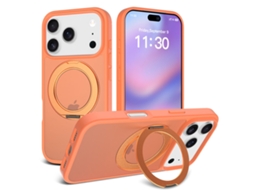 Capa Para Iphone 17 Pro Com Suporte, Proteção Contra Quedas, Laranja