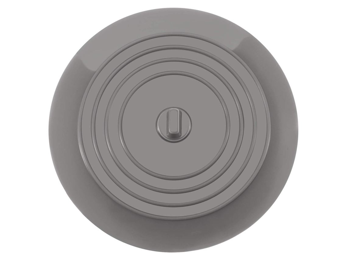 Rolha De Pia Silicone, Cinza, 15 Cm, Tampão Drenagem Cozinha, Vedação Macia
