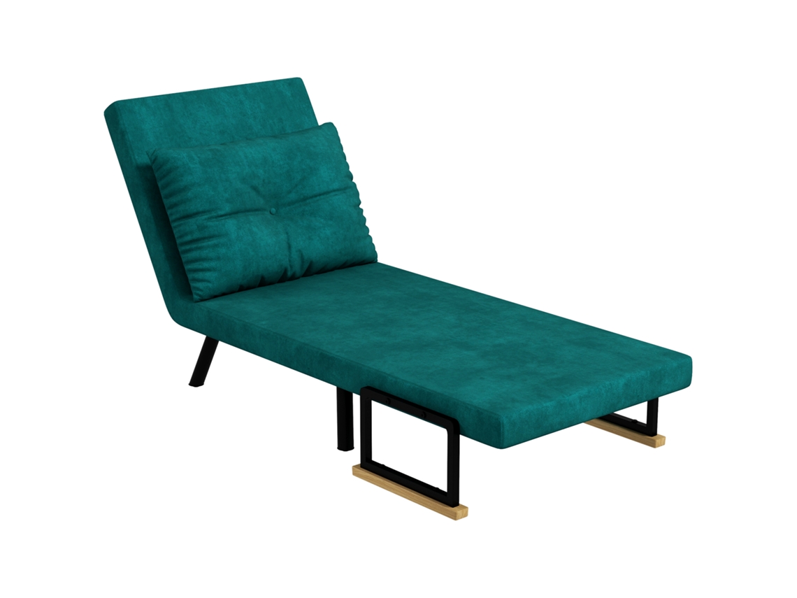 Poltrona-cama 3 Em 1 Com Encosto Reclinável Em 5 Posições E Almofada, 63x73x81 Cm, Verde
