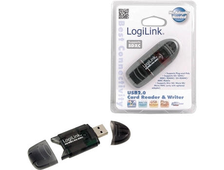 Leitor de cartões LOGILINK Cardreader USB 2.0 Stick external for SD/MMC