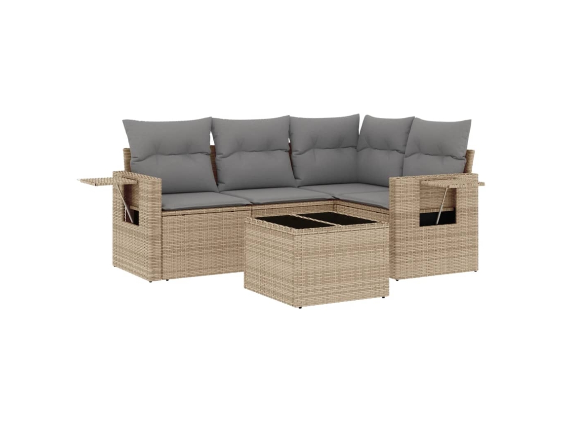 Garden Sofa Set, Garden Sofa Sets Vidaxl Bege Rattan / Vime (n/a)