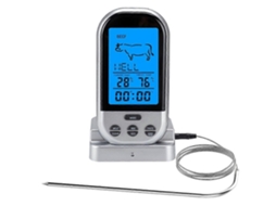 Termómetro Digital Sem Fio Lurelia Para Carne E Aplicação Para Churrasco E Forno, Retroiluminado