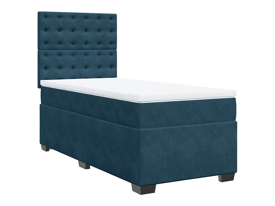 Box Spring Bed, Box Spring Beds Vidaxl Azul Veludo (90 X 190 Cm)