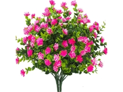 Kit com 4 Ramos de Eucalipto Artificial Resistente a Raios Uv para Decoração de Interiores e Exteriores, na Cor Rosa. AQUAFORGE