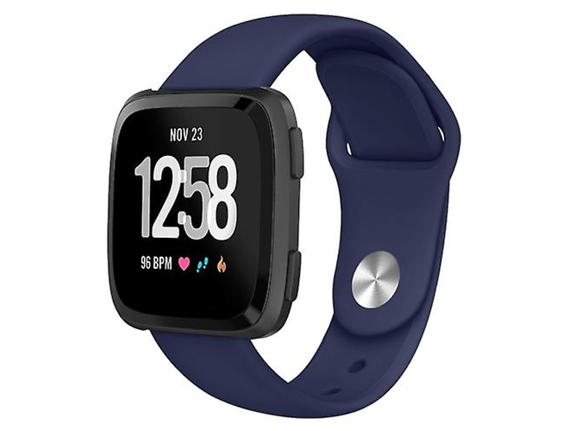 Lurelia Pulseira De Silicone Cor Sólida, Compatível Com Fitbit Versa 2// Lite, Azul Marinho