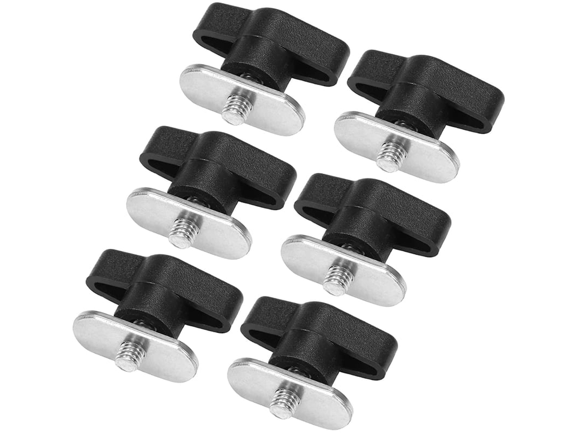 6 Conjuntos Parafusos Porcas Aço Inox Nylon Para Montagem Trilhos Kayak Canoa Barco Pesca Acessórios