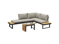 Conjunto de Jardim Alumínio, Tecido de Fibra Cor Cinza Claro 160x68x64 cm Outsunny