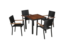 Dining Set, Dining Sets Vidaxl Preto Rattan / Vime (n/a)