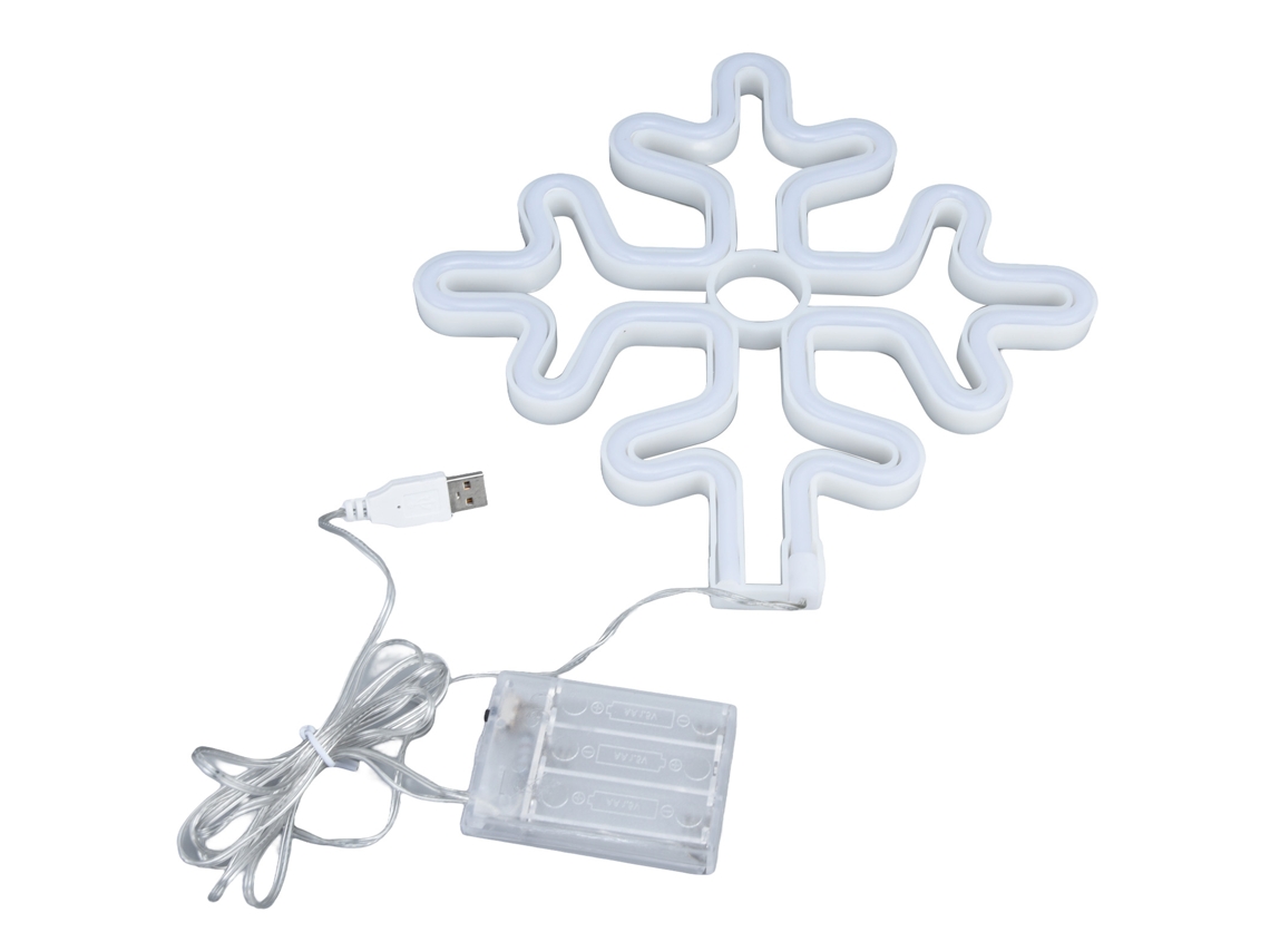 Lâmpada de Neón Led Floco de Neve Natal | S/MARCA