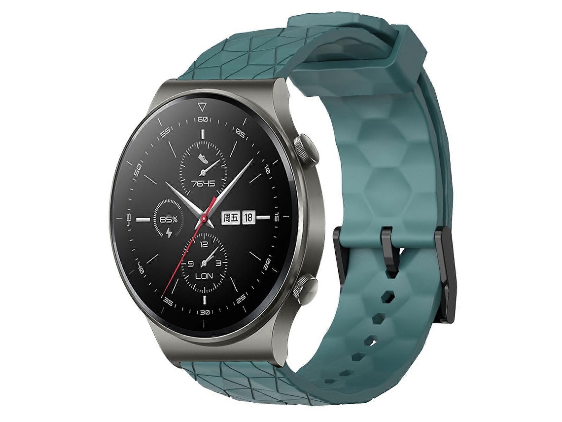 Pulseira De Silicone De Cor Sólida Com Estampa De Futebol Para Huawei Gt2 Pro 22mm