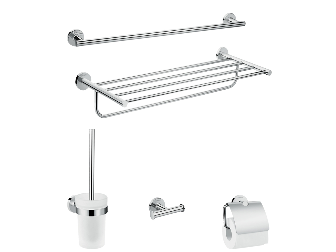 Conjunto Universal De Acessórios De Casa De Banho Hansgrohe Logis, 5 Peças, Cromado, 41728000