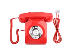 Aetheria telefone Vintage Antigo Estilo Ocidental com Armazenamento de Números e Som Claro Vermelho
