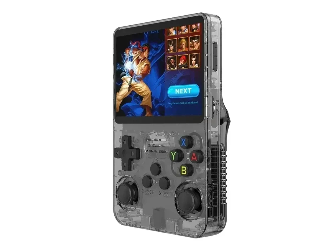 Consola Retro de Jogos Portátil KLACK R36S Linux Ecrã Ips de 3,5 Polegadas Leitor de Vídeo Portátil de 64 Gb 15000 Jogos
