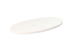 Vidaxl Tampo De Mesa Oval 70x35x2,5 Cm Pinho Maciço Branco