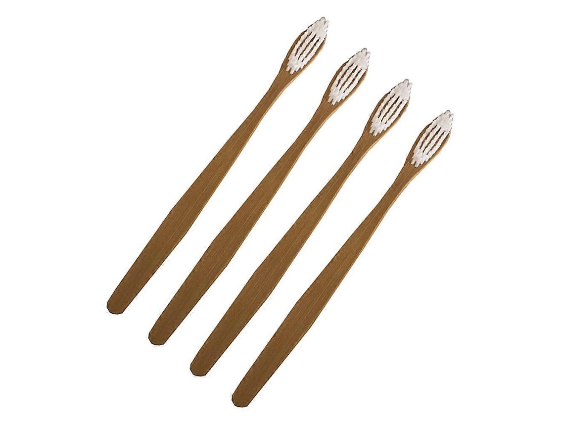 Escova De Dentes De Bambu, Ecologicamente Correta, Pacote Com 4 Unidades