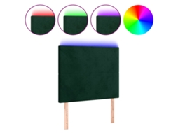 Cabeceira de Cama com Led Veludo Verde Escuro MAISON EXCLUSIVE (100x5x118 cm)